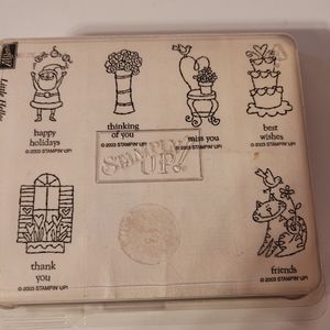 Stampin' Up Little Hellos 2003 Happy Holidays Thank You Etc Never Used 2 Missing